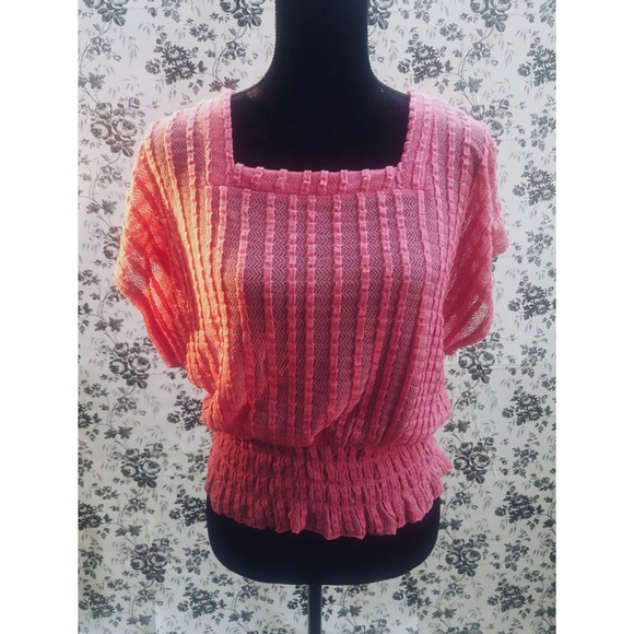 HP - Candie's Pink Ribbed-Knit Tunic Top B… - Picture 3 of 3